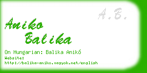 aniko balika business card