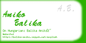 aniko balika business card